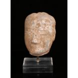 12th/13th Century Angkor period Khmer head of Jayavarman VII, the sandstone head with finely