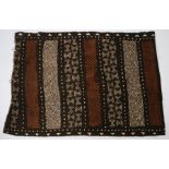 Bogolan mud cloth fabric, Mali, cotton weave, dyed with earthen pigments (mud dye) with white motifs