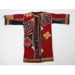 Indian Abhala Bharat Shisha work jacket, the red and blue ground inlaid with reflective metal in