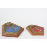 Two wall crests, Suffolk, 16.5cm wide, 21cm high, Illustrious, 22cm wide, 27.5cm high (2)