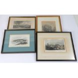 Four coloured etchings to include "Edinburgh from Craigleith", "Edinburgh Castle with the new Chapel