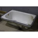 20th Century three quarter size enamel bath tub, 107cm x 73.5cm