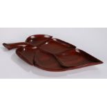 Darkwood leaf shaped serving dish, 52cm long