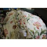 Pair of approx. 9ft Colefax and Fowler floral curtains, with a pair of tiebacks
