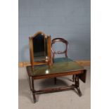 Victorian mahogany balloon back dining chair, together with an 18th century style walnut triptych