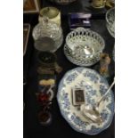 Mixed items, to include an Art Deco biscuit barrel, Royal Doulton glass perfume atomiser,