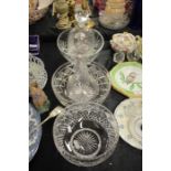 Thomas Webb crystal glass fruit bowl, together with two cut glass fruit bowls (3)