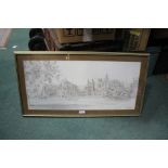 Print depicting Malvern College, limited edition 48 of 550