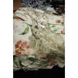 Pair of approx. 9ft Colefax and Fowler floral curtains with a pair of tiebacks