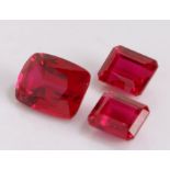 Three facet cut garnets, 46.35ct (3)