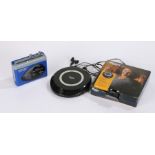 Reflex XF102 personal stereo cassette player, in blue, together with a Bush jog proof portable CD