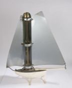 Mid 20th century heater in the form of a sailing ship, 75cm high, 64cm wide