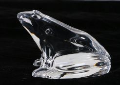 Baccarat crystal glass frog, marked to base, 7cm high