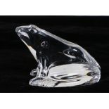Baccarat crystal glass frog, marked to base, 7cm high