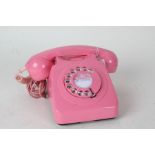 20th Century dial telephone in pink