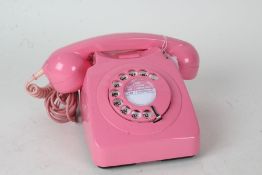 20th Century dial telephone in pink