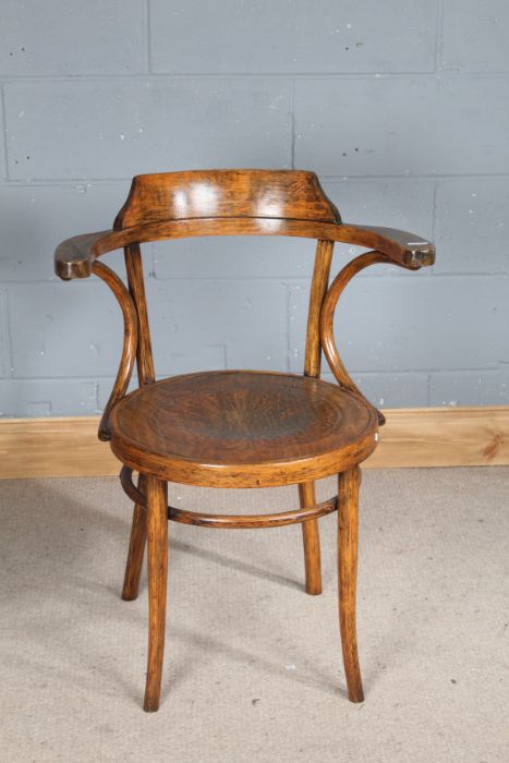 Thonet type bentwood chair, with poker work seat, 84.5cm high - Image 3 of 3