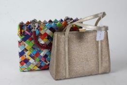 Stuart Weitzman handbag, with drawstring bag, together with a Nahui Ollin recycled handbag (2)