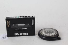 Sony Walkman Mega Bass cassette player, and Sony cased headphones (2)