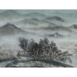 Attributed to Cai Xiaoli (B1956), "The mist of the lake and the mountains of autumn", watercolour,