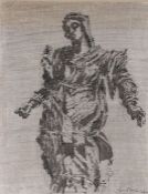 Sigmund Pollitzer (British, 1913-1982) Statue, signed and dated 70, pen and wash, 51cm x 66cm Born
