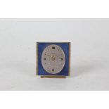 Art Deco type Europa alarm clock, made in Germany, with baton hours and luminous hands, blue