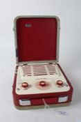 Ever Ready 'sky baby' portable radio, with hinged lid and side clasps, 22.5cm wide