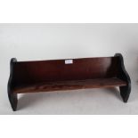 Mahogany table top bookshelf with ebonised sides, 50cm wide