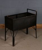 Mid 20th century loom crib, painted in black, 77cm wide x 79cm high