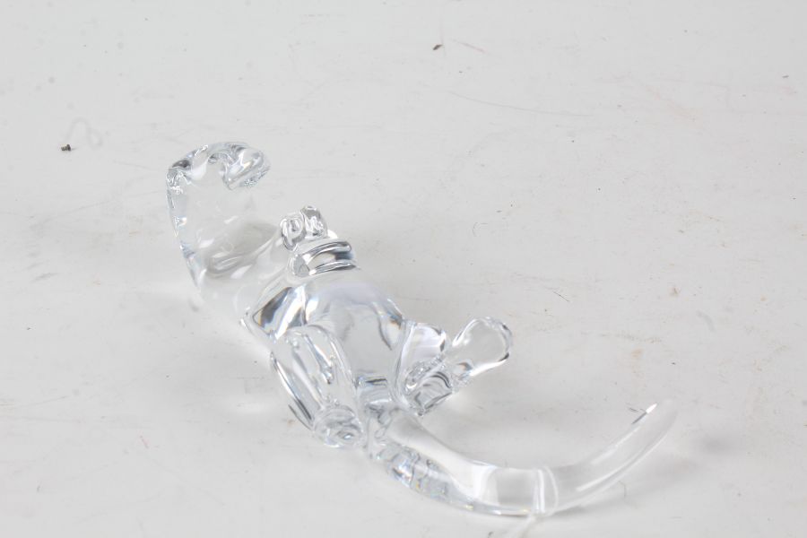 Baccarat crystal glass otter, modelled lying on its back, marked to base, 16cm long - Image 2 of 2