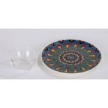 Greek Nassos plate, with a brightly coloured Art Nouveau design, 24cm diameter, together with a