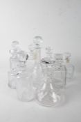 Collection of nine various 20th century glass decanters, of various forms, (9)