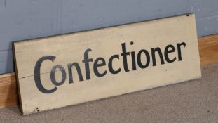 20th Century Confectioner painted shop sign, 29cm x 86cm