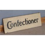 20th Century Confectioner painted shop sign, 29cm x 86cm