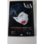 Alexander McQueen V&A exhibition poster, Savage Beauty, 2015, mounted in a glazed ebonised frame,