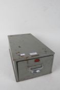 Veteran Series metal single drawer filing chest, with logo to the front, 21.5cm wide