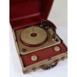 Mid 20th century portable record player, housed within a carrying case