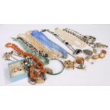 Collection of costume jewellery to include synthetic pearl necklaces and various other necklaces,