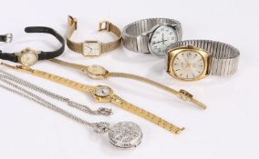 Wristwatches to include Montine, Timex, Clartex, Seiko, Sekonda, Philip Mercier fob watch (7)