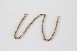 Gold coloured metal belcher chain, 58.5cm long, 11.6g