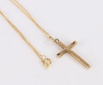 9 Carat Gold necklace with a cross, Gross weight 0.7g