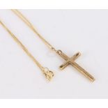 9 Carat Gold necklace with a cross, Gross weight 0.7g