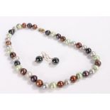 Silver and coloured beaded necklace, gross weight 71.7 grams