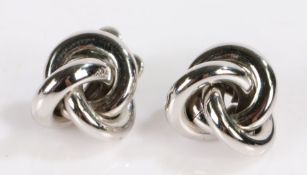 Pair of Napier white metal earrings,  (2)