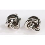 Pair of Napier white metal earrings,  (2)