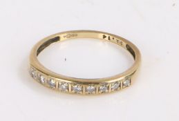 9 Carat Gold and Diamond ring, ring size M and a half, gross weight 1.2g