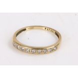 9 Carat Gold and Diamond ring, ring size M and a half, gross weight 1.2g