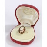 9 Carat Gold ring set with a cameo depicting a flower housed in a box, gross weight 4.2g