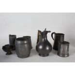 Pewter to include Chinese Yin Ta Chong Changsha pewter barrel form mug  engraved "Changsha Central