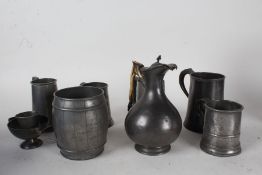 Pewter to include Chinese Yin Ta Chong Changsha pewter barrel form mug  engraved "Changsha Central